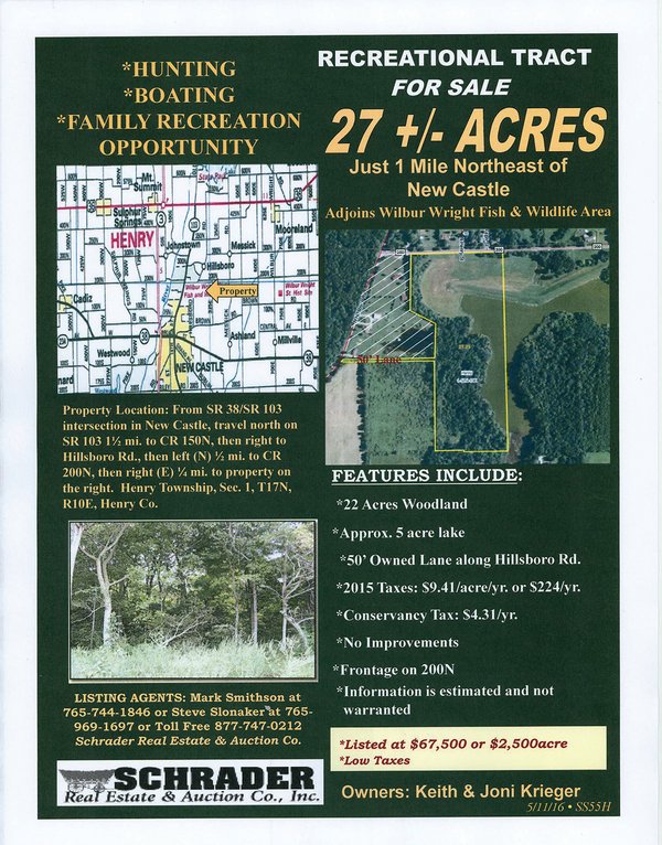 Listing brochure cover - 27+/- Acres Recreational Land